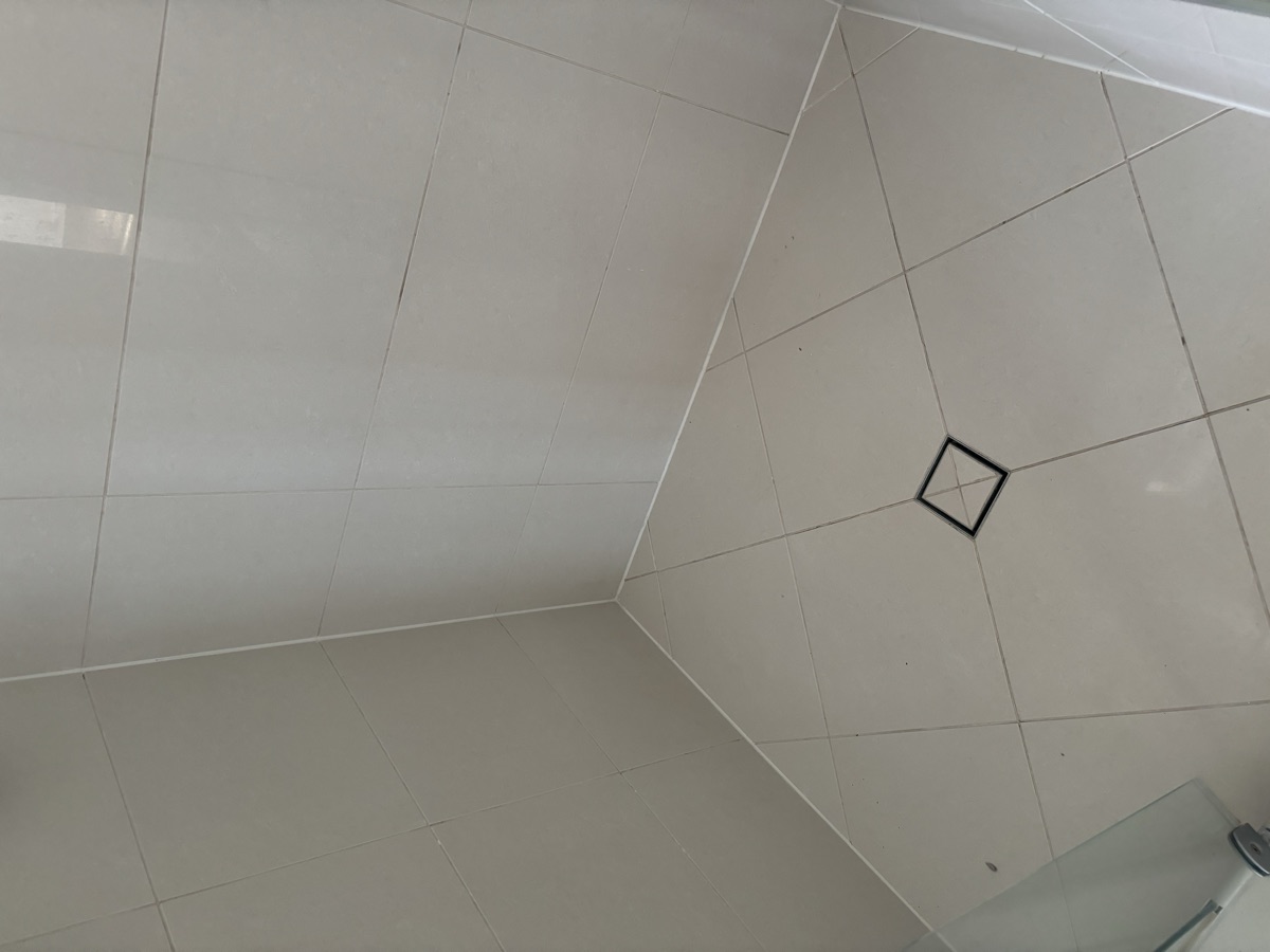 Shower before regrouting