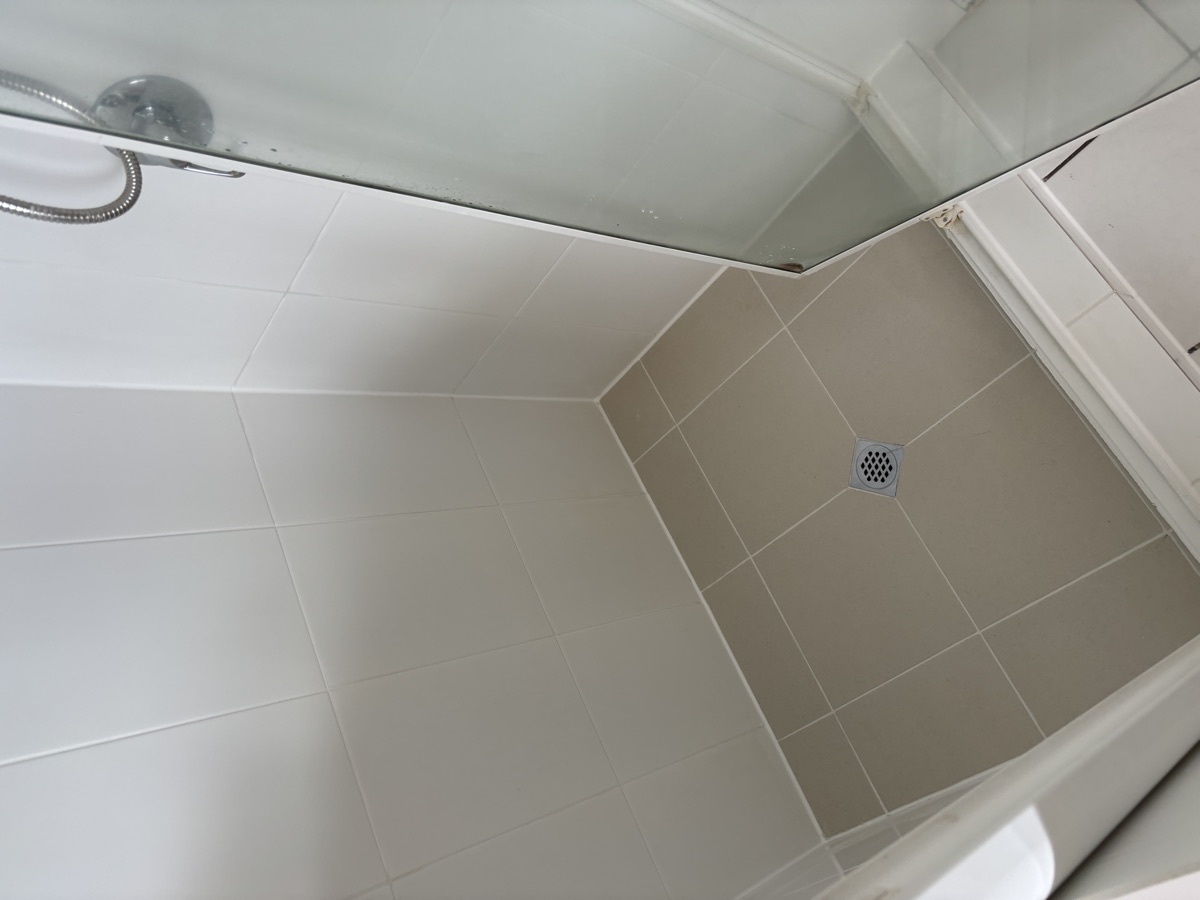 Shower after regrouting