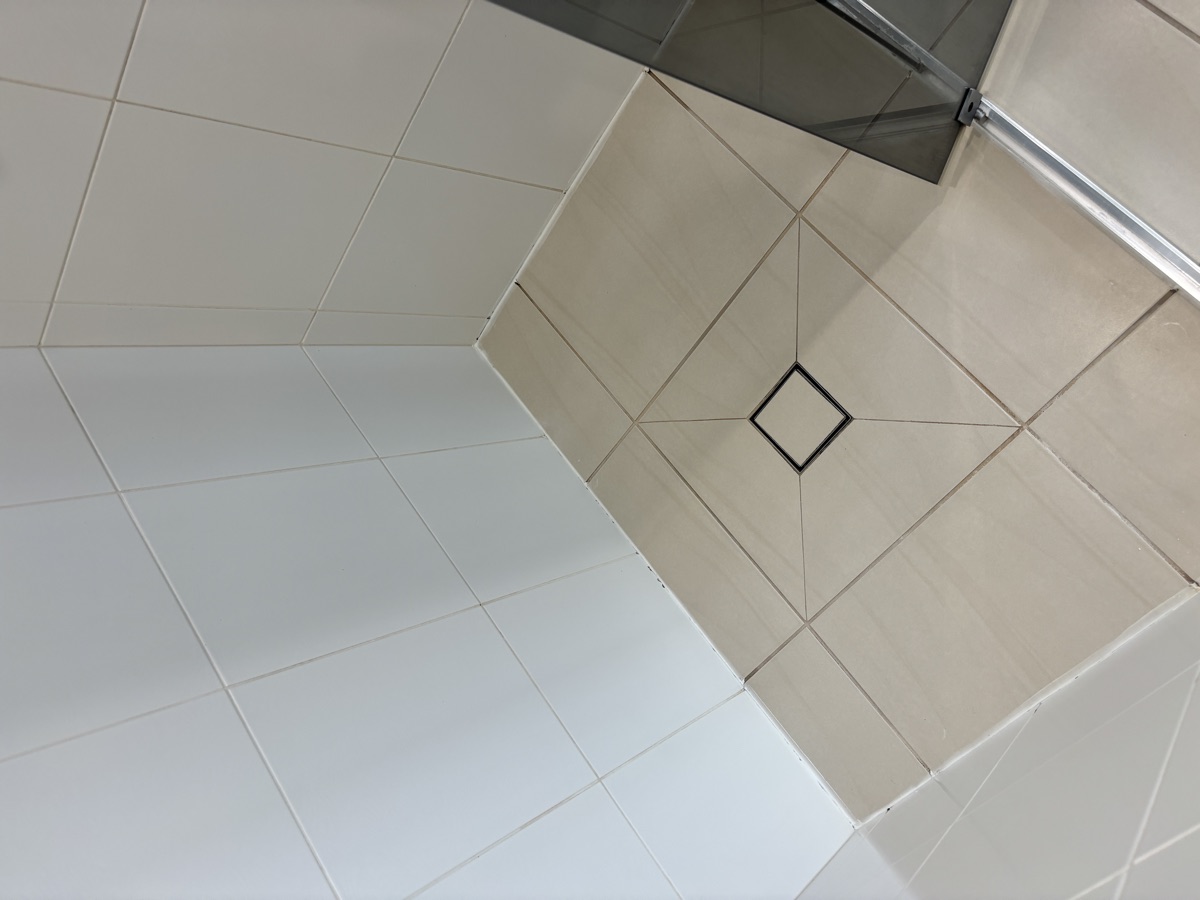 Shower before regrouting