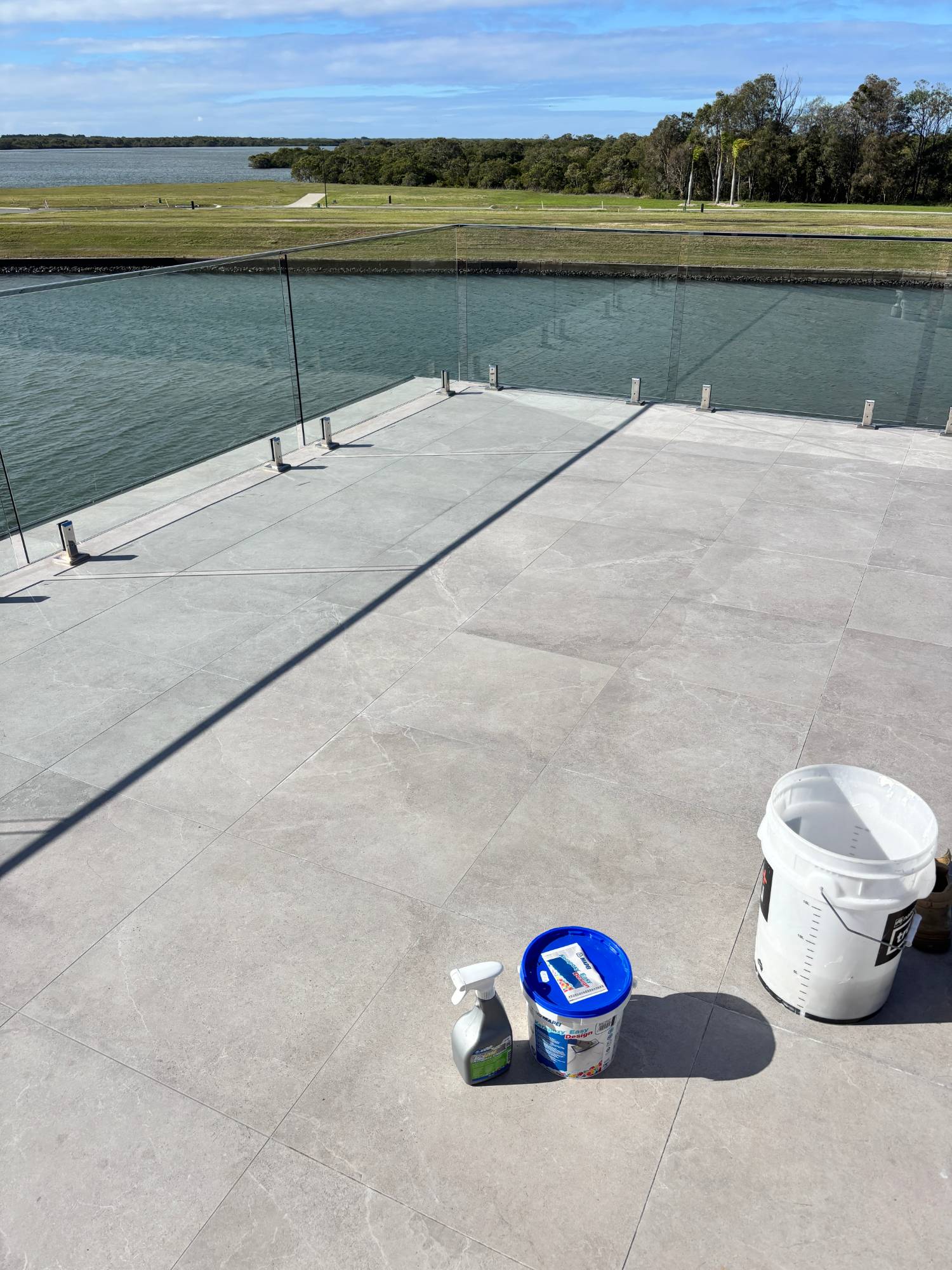 Balcony waterproofing and grout resealing
