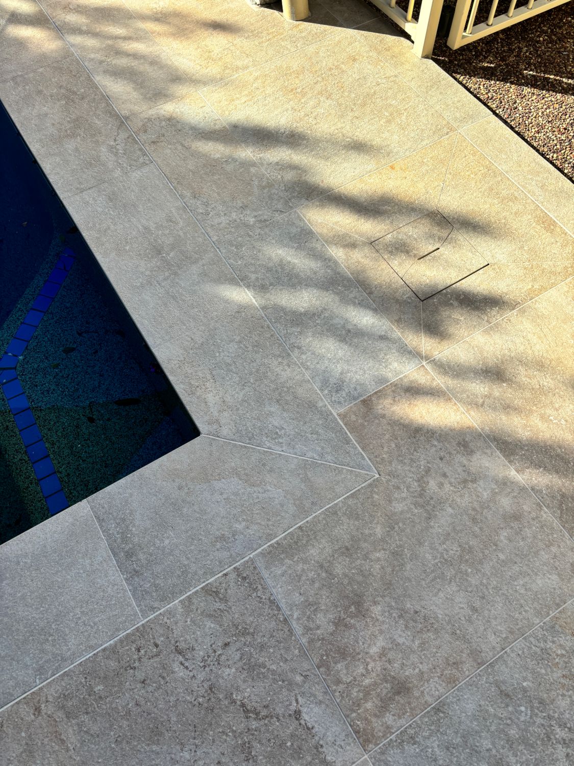 Pool surround and wet edge grout resealing
